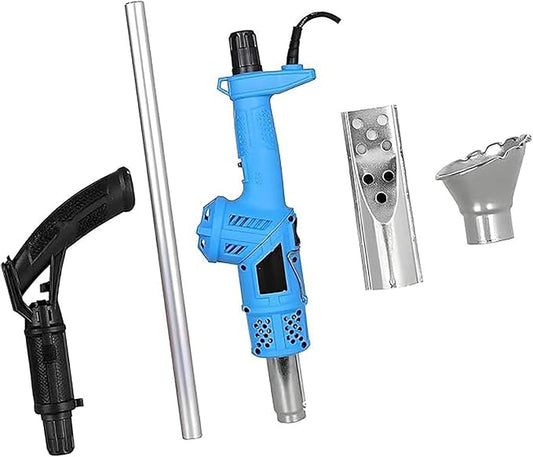 2000W Electric Thermal Weed Burner, 3-in-1 Hot Air Weed Killer with 60-650°C Dual Heat, Fast Airflow Garden Grass Remover, Portable Flame-Free Charcoal Igniter with Nozzles (blue)