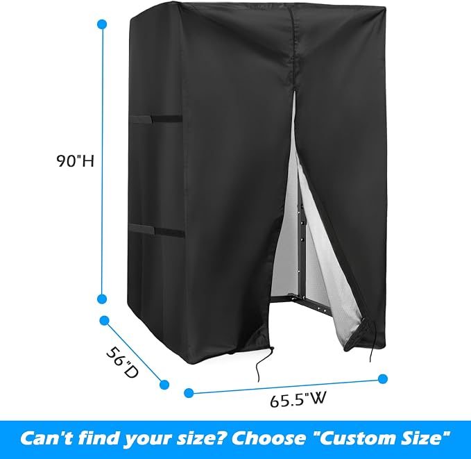 Squat Rack Cover, Waterproof Outdoor Gym Equipment Covers with Zipper for Squat Rack/Weight Lifting Rack/Home Gym Workout Equipment
