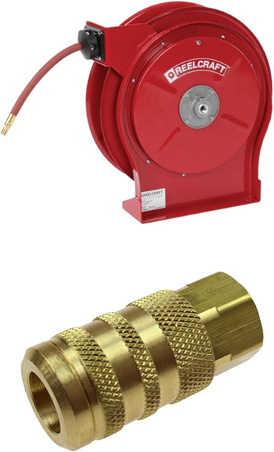 Reelcraft 5650-OLP - 3/8" x 50 ft 300 psi, Air/Water Reel w/ 1/4" NPT(M) Hose End with