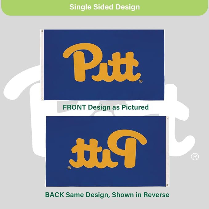 NCAA University of Pittsburgh Flag with Grommets, 3'x5' Pitt Panthers Outdoor College Flags & Banners for Garden Patio Indoor Wall Décor