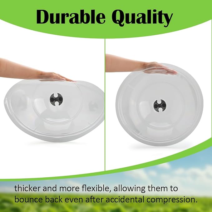 RooTrimmer 13 Inch Humidity Domes Garden Cloches for Plant Protection, Protectors from Animals, Garden Clear Plant Cover with Ventilation Holes 5 Pack