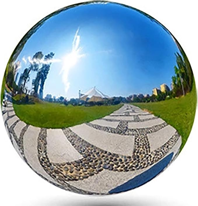 4 Inch/100mm Stainless Steel Hollow Ball Smooth Gazing Mirror Ball for Decorating Home and Garden