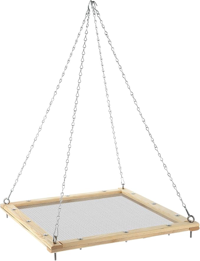 16 Inch Bird Seed Catcher Hanging Wooden Platform Bird Seed Catcher Tray for Hummingbird Feeders Bee Feeder Outdoor Garden Accessories