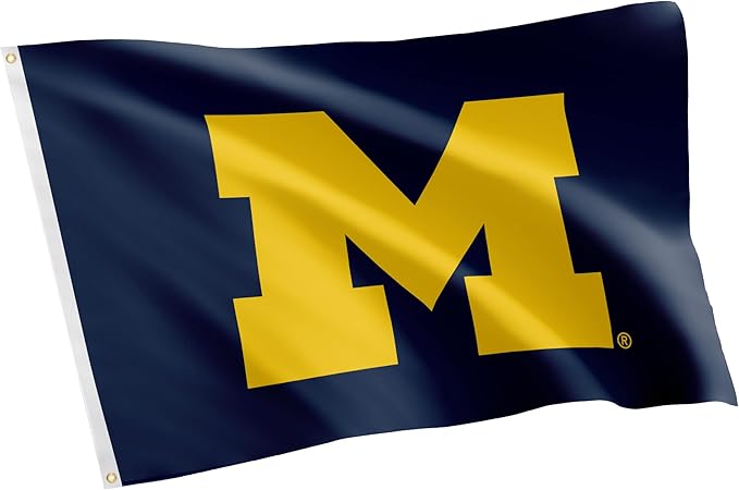 Desert Cactus University of Michigan Flag - 3 x 5 Feet UM Wolverines Banner, Indoor/Outdoor Durable Fabric Display(Design 1)