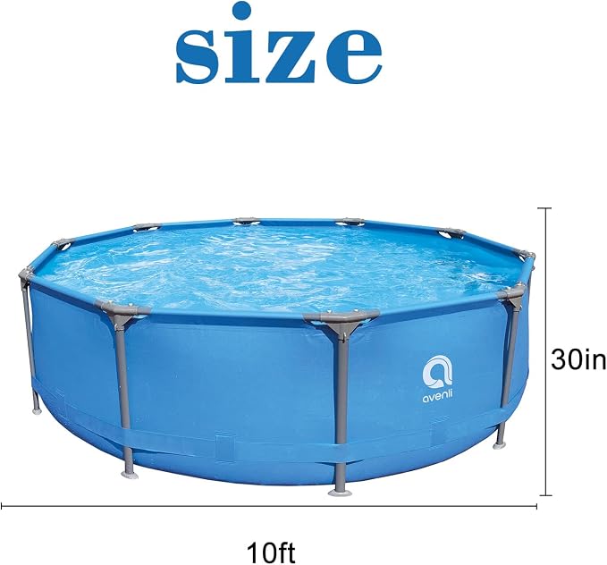 10ft x 30in Above Ground Swimming Pool,Outdoor Round Frame Steel Frame Pool for Backyard Garden Kids Family