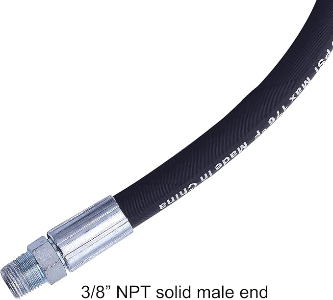 Tool Daily Pressure Washer Whip Hose with Swivel, Hose Reel Connector for Pressure Washing, 8 FT (3/8 NPT Solid + M22 Female)