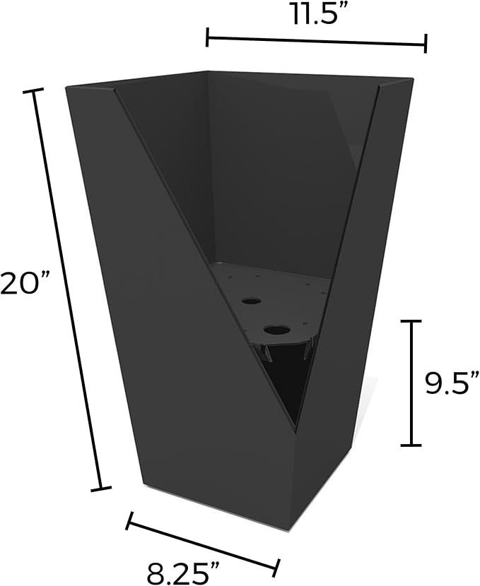Bloem Finley 20" Tall Tapered Recycled Plastic Planter, Indoor/Outdoor, Black