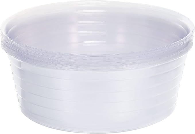 MECCANIXITY Plant Pot Saucer 14 Inch Plastic Round Flower Drip Tray for Indoor Outdoor, Clear Pack of 20
