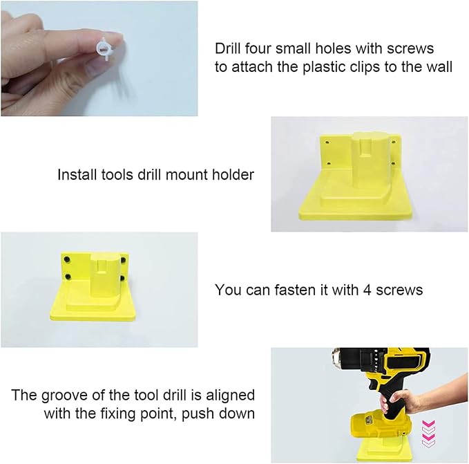 10 Pack Tool Holder Compatible with Ryobi 18V Power Tool Wall Mount Portable Holder Mount Hanger Storage Organizer with Screws Easy Installation for Workshop Garage