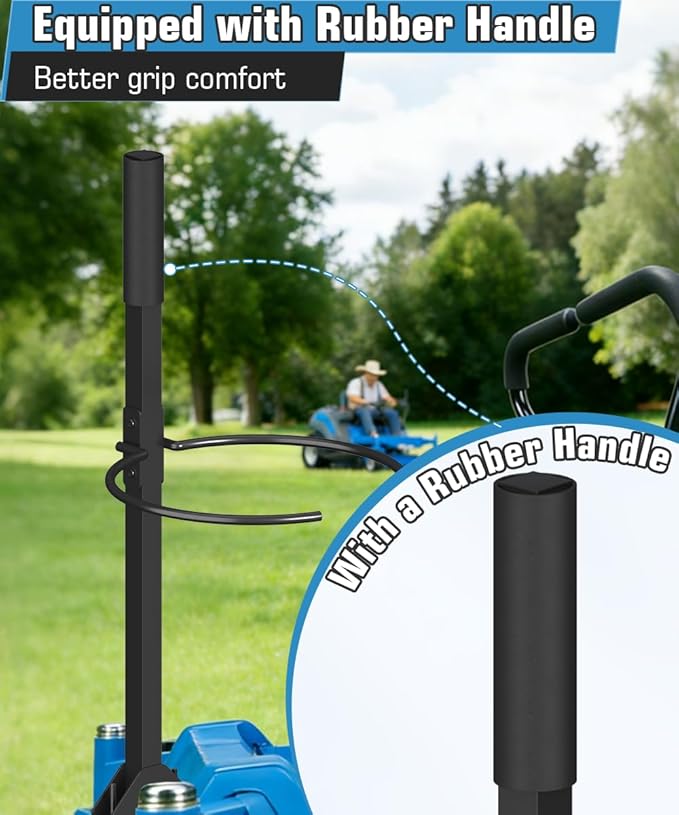 Koutemie Zero Turn Mower Handle, 5 Gallon Bucket Holder Mount with Clamp for Lawn Mower Bar, Zero Turn Bucket Holder Handle Kit Accessories for Outdoor Garden Yard Trash Cleaning Grabber Tool, Black