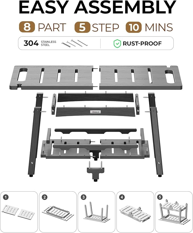 28" Extra Large Shower Bench, HDPE Waterproof Shower Chairs Seat, Adjustable and Non-Slip Feet, Shower Stool for Inside Shower to Sit On, Indoor/Outdoor Use, As Porch Bench, Garden Entryway, Grey