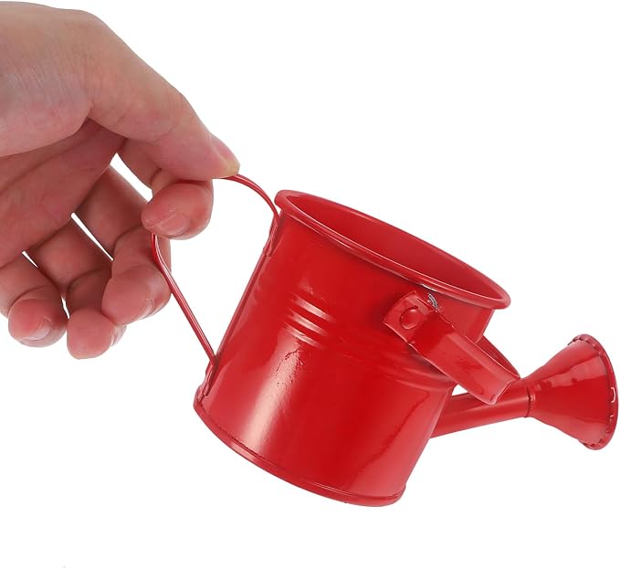 Yardwe 6-Pack Small Watering Cans for Indoor Plants Lightweight Mini Iron Watering Cans with Long Spout for Succulent and Air Plants Easy Carry Kids Gardening Watering Equipment 5.9 x 2.9 Inch