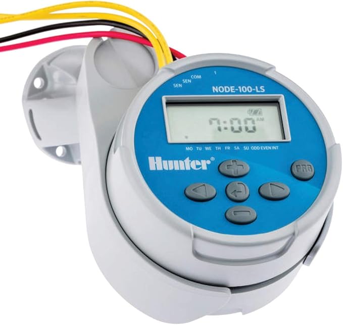 Hunter Node-100-LS Battery Operated Sprinkler Timer, Waterproof Irrigation Controller for Valves, Outdoor, Easy Install, No Wiring Needed for Drip or Remote Systems (DC Solenoid Not Included)
