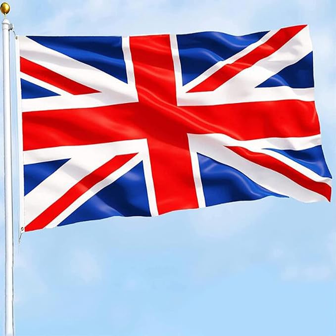 AhfuLife British Flags 3x5 Ft, Union Jack Flags for Outside - Double Side with Brass Eyelets United Kingdom Flag for Olympic Party Decorations, Bar Garden Street Decoration Indoor Outdoor