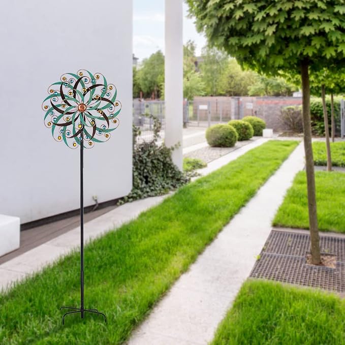 Stargarden Large Metal Wind Spinners for Outdoor, Metal Yard Art Wind Sculptures & Spinners for Yard and Garden Decorations (20x80 Inches) | Metal Yard Art Wind Sculptures & Spinners for Yard and Garden Decorations ,20x80 Inches