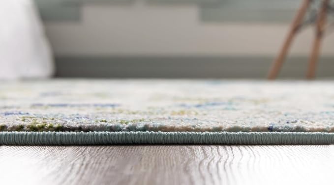 Unique Loom Chromatic Collection Area Rug - Champagne (10' 6" x 16' 5" Rectangle, Light Blue/ Blue)