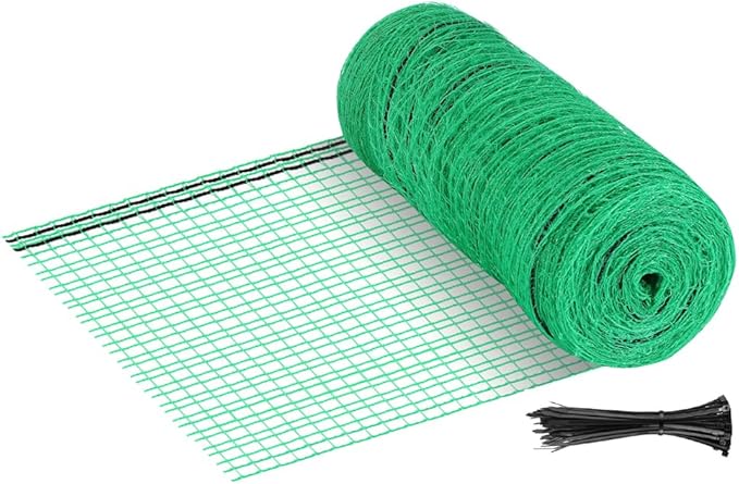 Plastic Garden Fence 5x100 FT Deer Fence Netting, Temporary Mesh Fencing Animal Barrier for Deer, Chicken, Poultry, Pet, Wildlife, Garden Bird Netting for Plant Fruit Tree Vegetable Protection
