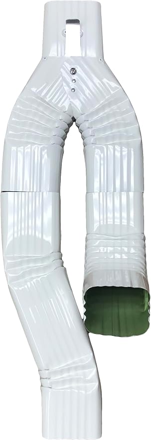 Aluminum 2x3 Inline Downspout Diverter for Rain Barrels | Made in The U.S.A. | Includes Screws & Instructions | Easy DIY for 2x3 Downspouts (High Gloss White)