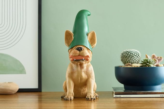 Frenchie Gnome - Beige Frenchie Statue | Cute French Bulldog Decor Garden Gnome