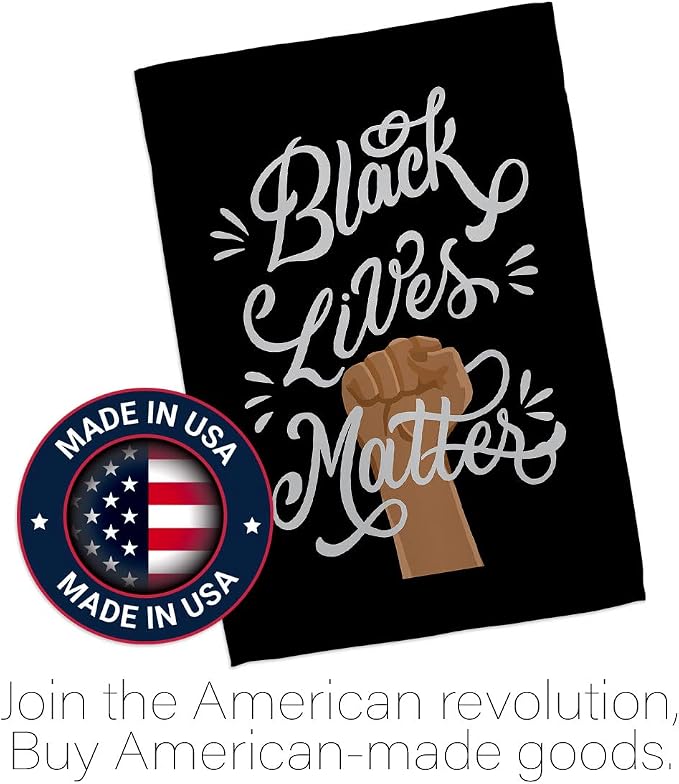 Stop Racism Decorations Home Decor Banner Room Wall Art Patio Porch Lawn Garden Flag Stand Pole Outdoor Tapestry Yard Signs Black History Month BLM African Americans Heritage Made in USA