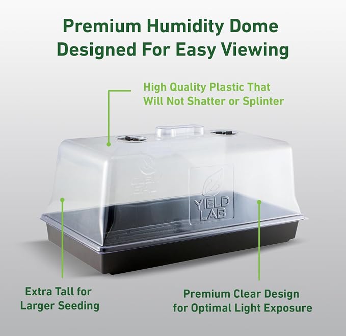 7 Inch Clone Dome - 100 Pack Humidity Vented Domes – Plant Growing Propagation Dome for Seedling, Germination, Soil & Hydroponic Horticulture