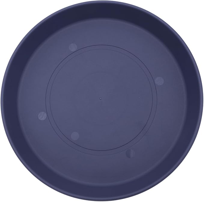 The HC Companies Round Prima Flower Pot Saucers - Plastic Plant Saucer for Outdoors & Indoors - Traditional Plant Pot Trays for Water Drainage -Durable Plant Tray (17.5-inch Twilight Blue, Pack of 1)