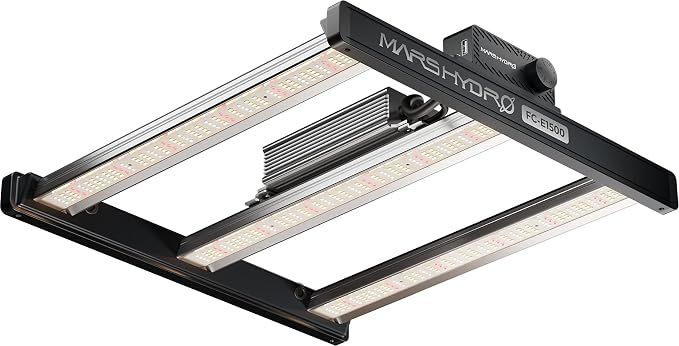 Mars Hydro FC-E1500 150W 2x2 LED Grow Light Full Spectrum Veg Bloom Flower | BEST VALUE: Bridgelux 2835 Diodes, Osram660nm CSSRM6.24, 2.8 μmol/J PPE, 420 μmol/J PPF, Max Coverage 3x3ft, Rady-to-Use