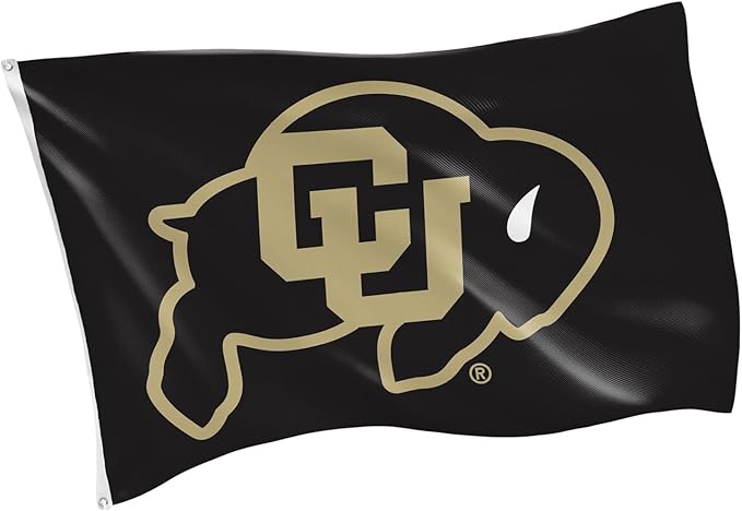 NCAA University of Colorado Flag with Grommets, 3'x5' Colorado Buffaloes Outdoor College Flags & Banners for Garden Patio Indoor Wall Décor