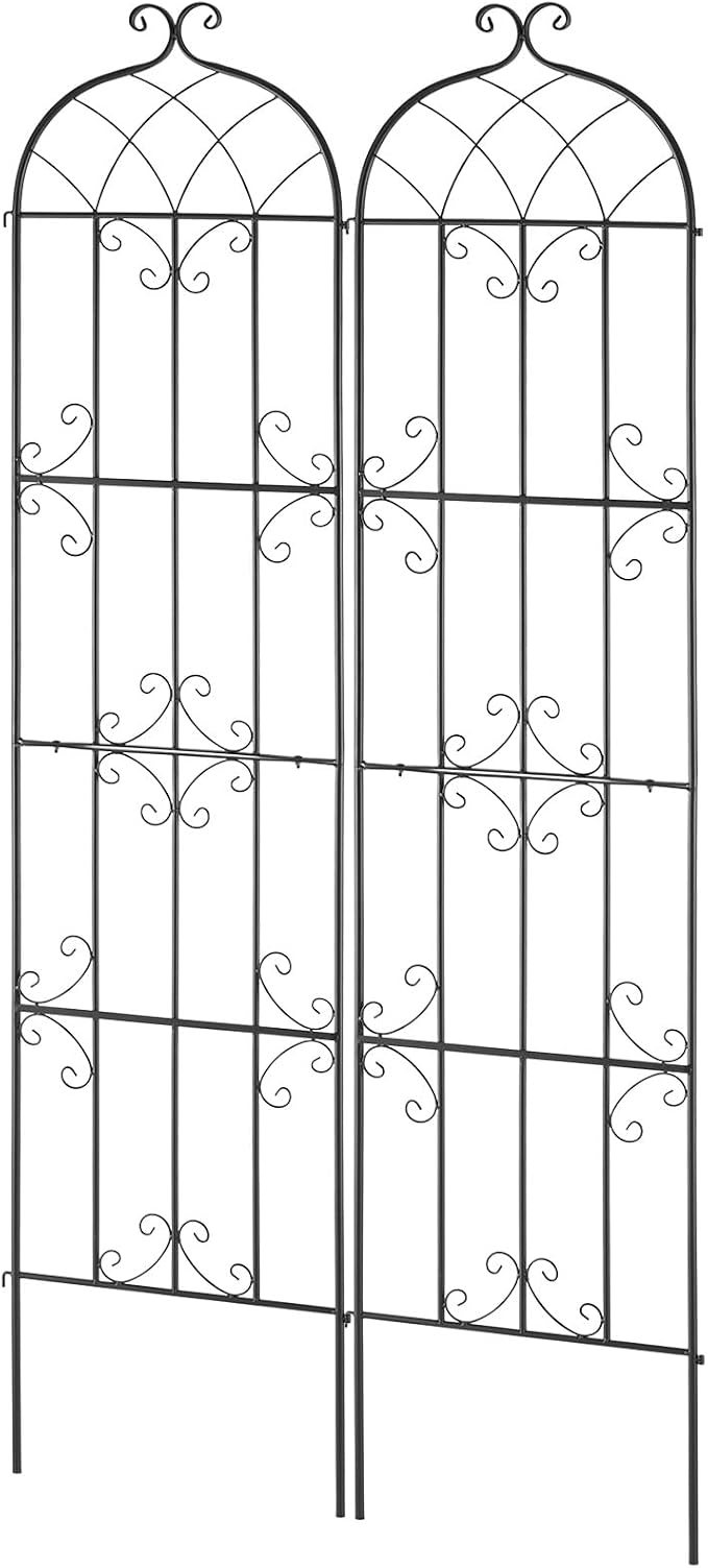 VEVOR Garden Trellis for Climbing Plants, 87 x 20 in, 2 Packs Rustproof Metal Garden Flower Trellis, Outdoor Climbing Rose Trellis Cucumbers Support, Decorative Clematis Trellis for Courtyards Lawns