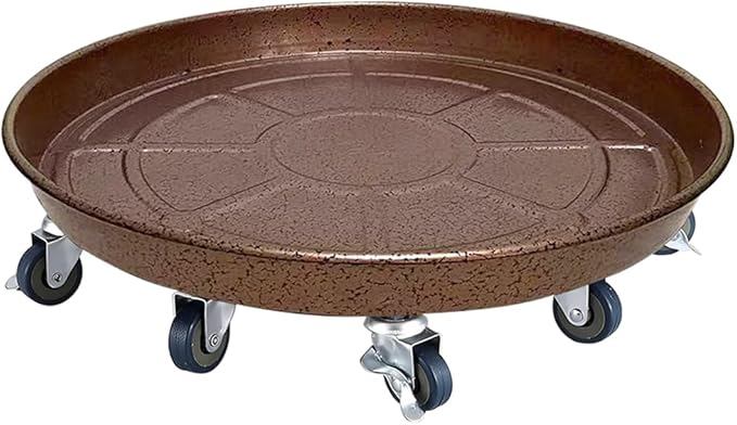 Rolling Plant Caddy Dolly with Wheels, 18" Heavy Duty Plant Stand on Casters for Planters, Wheeled Plant Roller Base for Indoor Outdoor Flower Pot, Bronze, 1 Pack