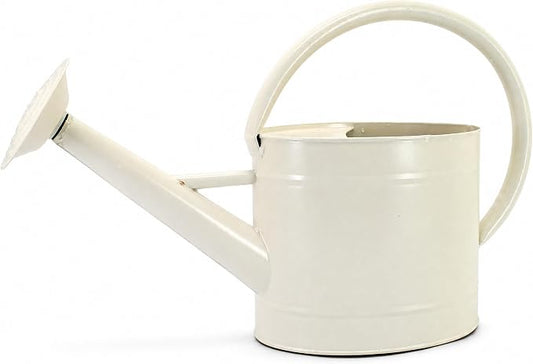 1.3 Gal Watering Can, Matte Cream White Finish, Galvanized, Metal Watering Can, Perfect Plant Water Can for Plants Indoor & Outdoor
