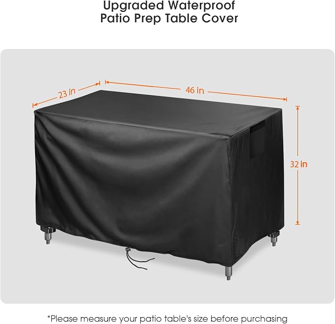 Outdoor Prep Table Cover,46 inch Waterproof Outdoor Grill Cart Cover Pizza Oven Table Cover,Patio Rectangle Furniture Covers - 46 x 23 x 32 Inch