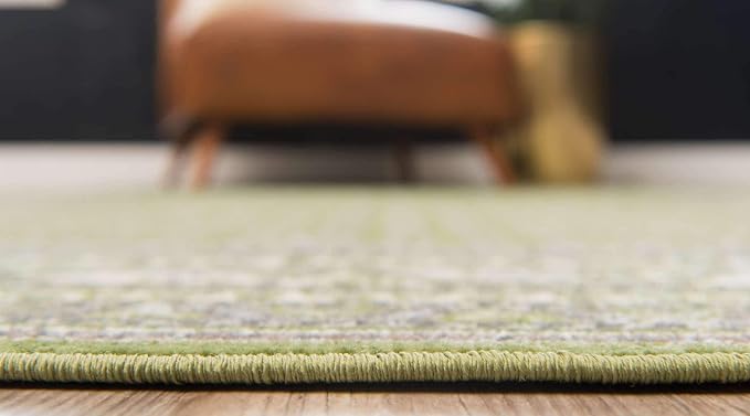 Unique Loom Williamsburg Collection Traditional Border with Dotted Center Area Rug, Rectangular 10' 0" x 13' 1", Green/Beige