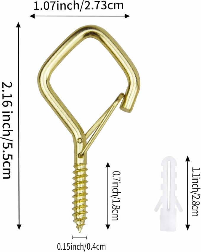 120 Pcs Gold Eye Hooks Screw Heavy Duty,Ceiling Hooks for Hanging Plants,String Lights,Cup,Wind Chime,Bird Feeders. Plant Hanger Indoor&Outdoor