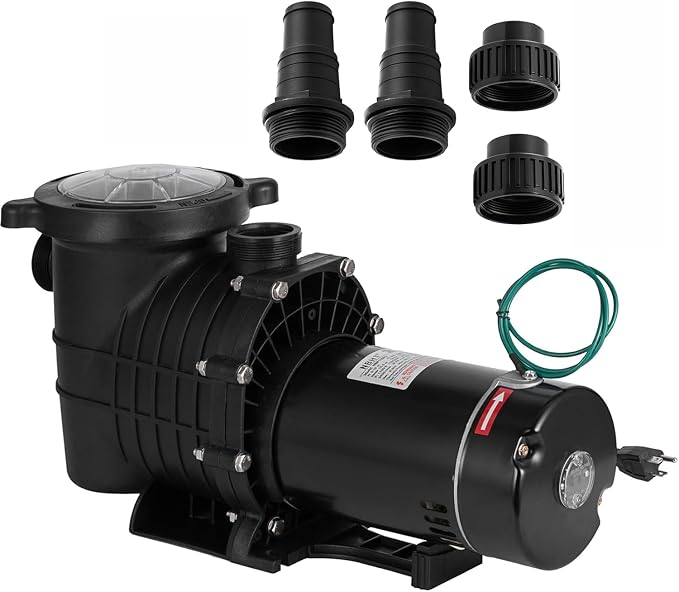 1.5 HP Above Ground Swimming Pool Pump w/ 110v Plug | Dual Voltage 110V/220V Self-Priming Motor UL Certified Safety 6800 GPH High Flow With Strainer Basket