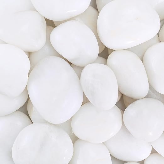 Large River Rocks for Landscaping, 40lbs White Pebbles for Indoor Plants, 2-3 Inch Decorative Rocks for Planters, High Polished Stones for Vase Filler Fish Tank Garden