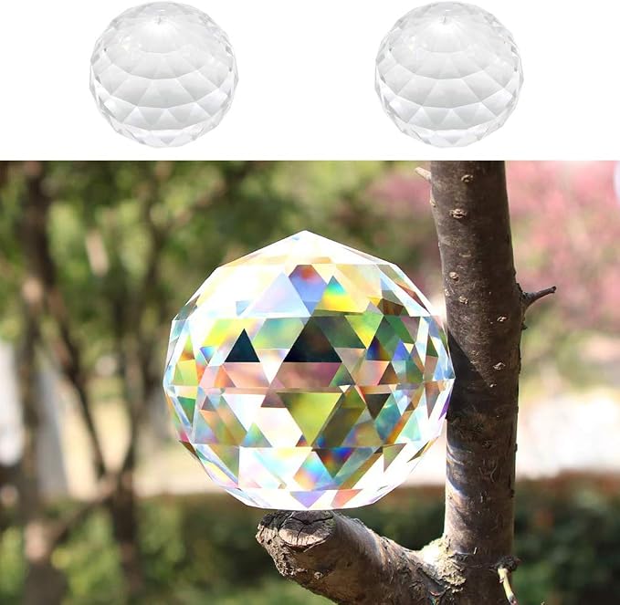 5pcs Clear Cut Crystal Sphere 50mm Faceted Gazing Ball Glass Ball Prisms Suncatcher Home Hotel Photography Décor