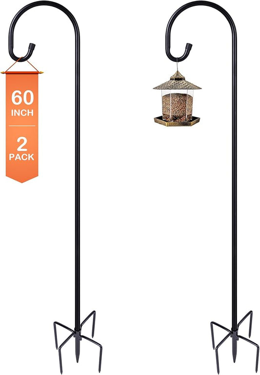 Ottsuls Shepherd-Hooks Adjustable for Bird-Feeder Lantern Plant-Hook Garden-Stake - Plant Stand Hanger for Outdoor Flower Basket, Bird Feeder Hanger Weddings Décor