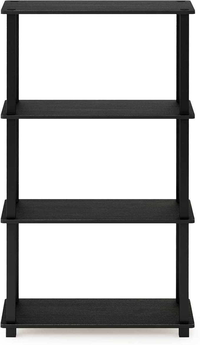 Furinno Turn-S-Tube 4-Tier Storage Shelves Bookshelf, Americano