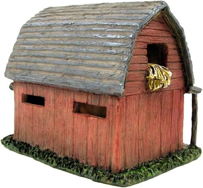 Treasure Gurus Miniature Red Barn Fairy Garden House Accessory Mini Dollhouse Decor Outdoor Gnome Home Ornament