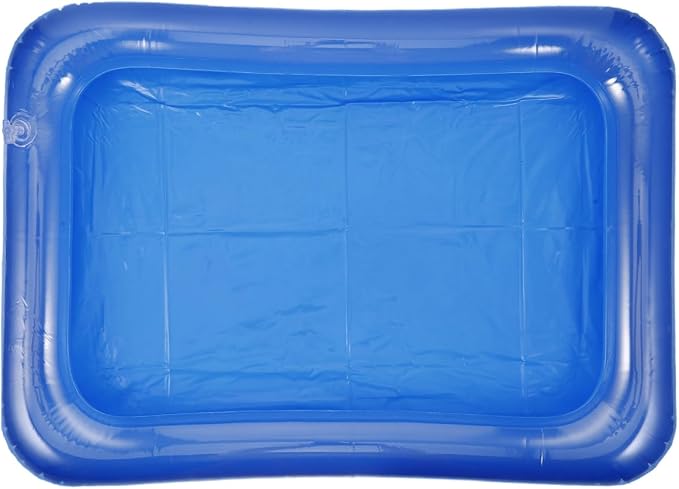 NOLITOY Portable Mini Swimming Pool Sand Tray Air Filled Water Play Accessories for 12 Inch Dolls Girls Kids Summer Bathroom Sensory Toys Transparent Blue PVC Outdoor Indoor 23.62 X 17.71 X 5.90 Inch