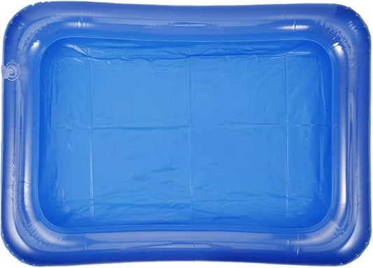 NOLITOY Portable Mini Swimming Pool Sand Tray Air Filled Water Play Accessories for 12 Inch Dolls Girls Kids Summer Bathroom Sensory Toys Transparent Blue PVC Outdoor Indoor 23.62 X 17.71 X 5.90 Inch