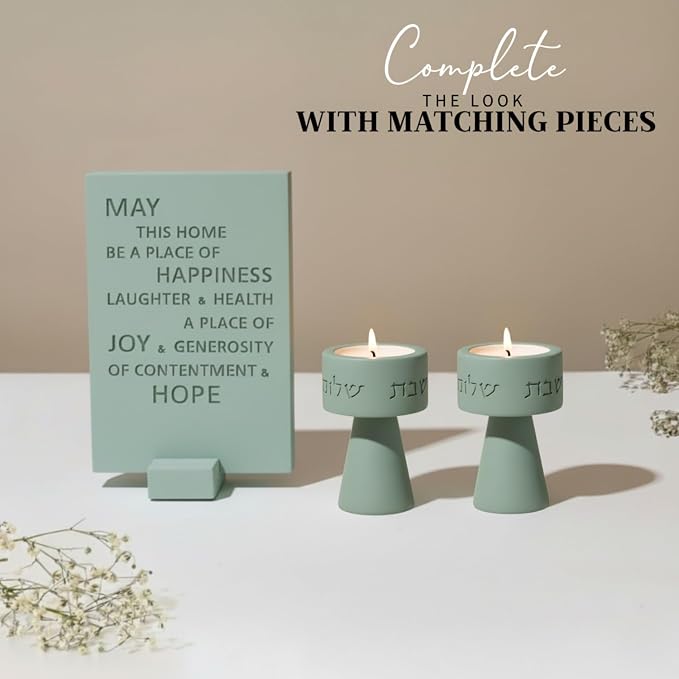 Solura Luxury Candle Holder Set – Modern Décor for Living Room & Dining Table - Mint