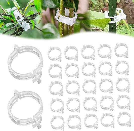 Secured Plastic Plant Clip, 2026 Upgraded Plant Support Clips Reusable Garden Clips, Plant Support Clips Garden Climbing Vines Fixing Clip Trellis Clips Climbing Tomato Clip (White, 50pcs)