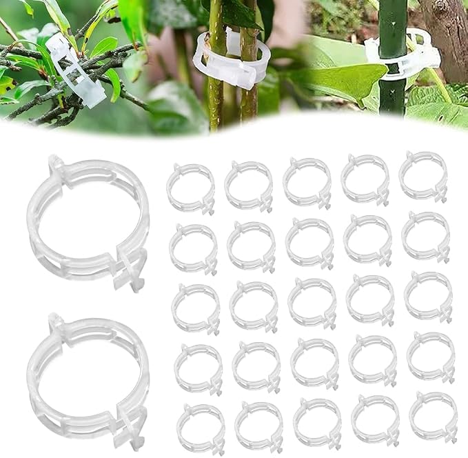 Secured Plastic Plant Clip, 2026 Upgraded Plant Support Clips Reusable Garden Clips, Plant Support Clips Garden Climbing Vines Fixing Clip Trellis Clips Climbing Tomato Clip (White, 150pcs)