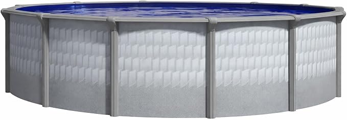 Lake Effect Pools 'Testudo' 18 ft Round Above Ground Swimming Pool | 52 Inch Resin Protected Steel Sided Walls | Bundle Includes: 25 Gauge Overlap Liner & Widemouth Skimmer