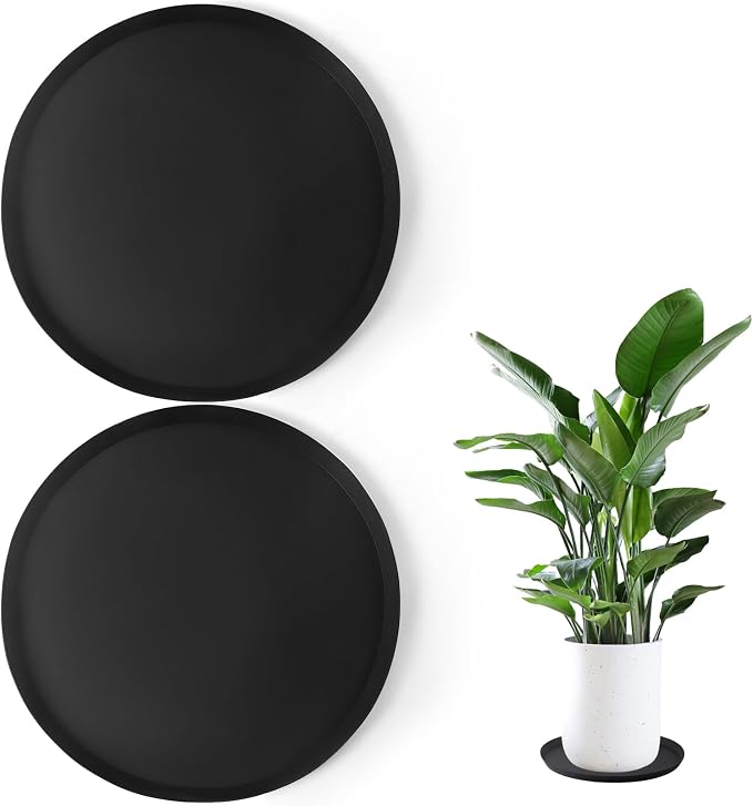 Kalolary 2 Pack Plant Saucer for Potted Plant 25 Inch Plant Pot Saucers Silicone Plant Trays Plant Saucer Growing Tray Heavy Sturdy Silicone Plant Drip Trays for Pots Seed Starter Growing Trays