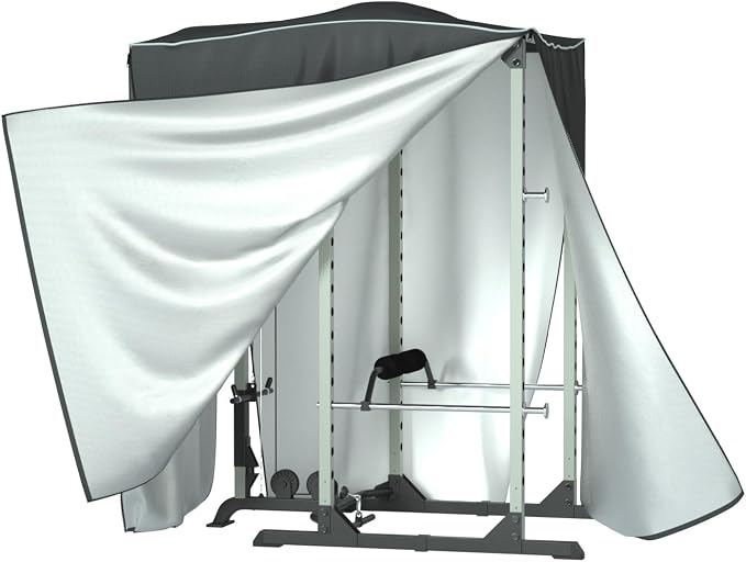Power Cage Cover for Squat Rack 84x47x69 600D Waterproof Oxford | Garage & Home Gym equipment cover for strength training racks, full zip dustproof waterproof, fits power racks squat cages