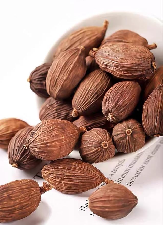 Black Cardamom (CaoGuo) 云南草果- 5.29oz/150gPure Natural Chinese Herbal Medicine- Tsao-ko- Dried Whole Herbal Spice for Tea, Cooking (Dried Black Cardamom)