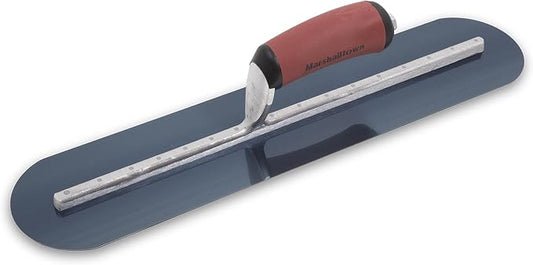 Marshalltown Fully Rounded Concrete Finishing Trowel, Blue Steel Blade, DuraSoft Handle, 20 x 4, Assembled in USA, MXS20BRD